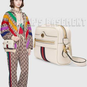 GUCCI mini Ophidia GG logo ivory textured Leather Camera cross-body bag NWT+ box